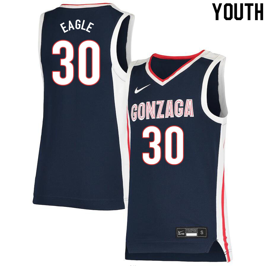 Youth #30 Abe Eagle Gonzaga Bulldogs College Basketball Jerseys Sale-Navy